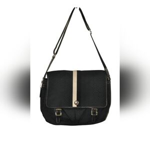Coach F70183 Monogram Black Messenger Bag